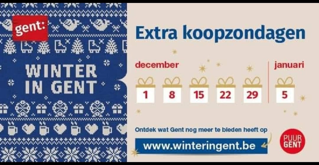 Elke zondag in december is koopzondag in Gent