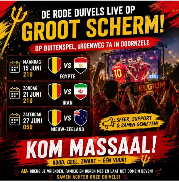 WK op groot scherm in Evergem